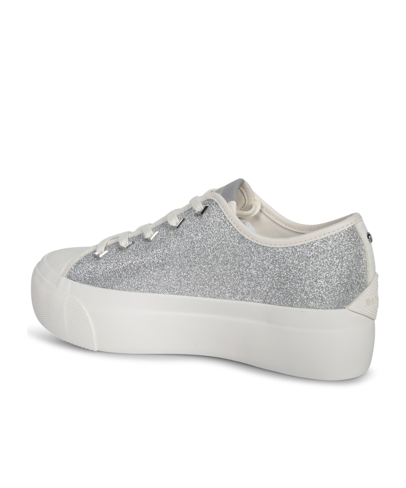 Jimmy Choo Palma Maxi Glittered Low-top Sneakers In White