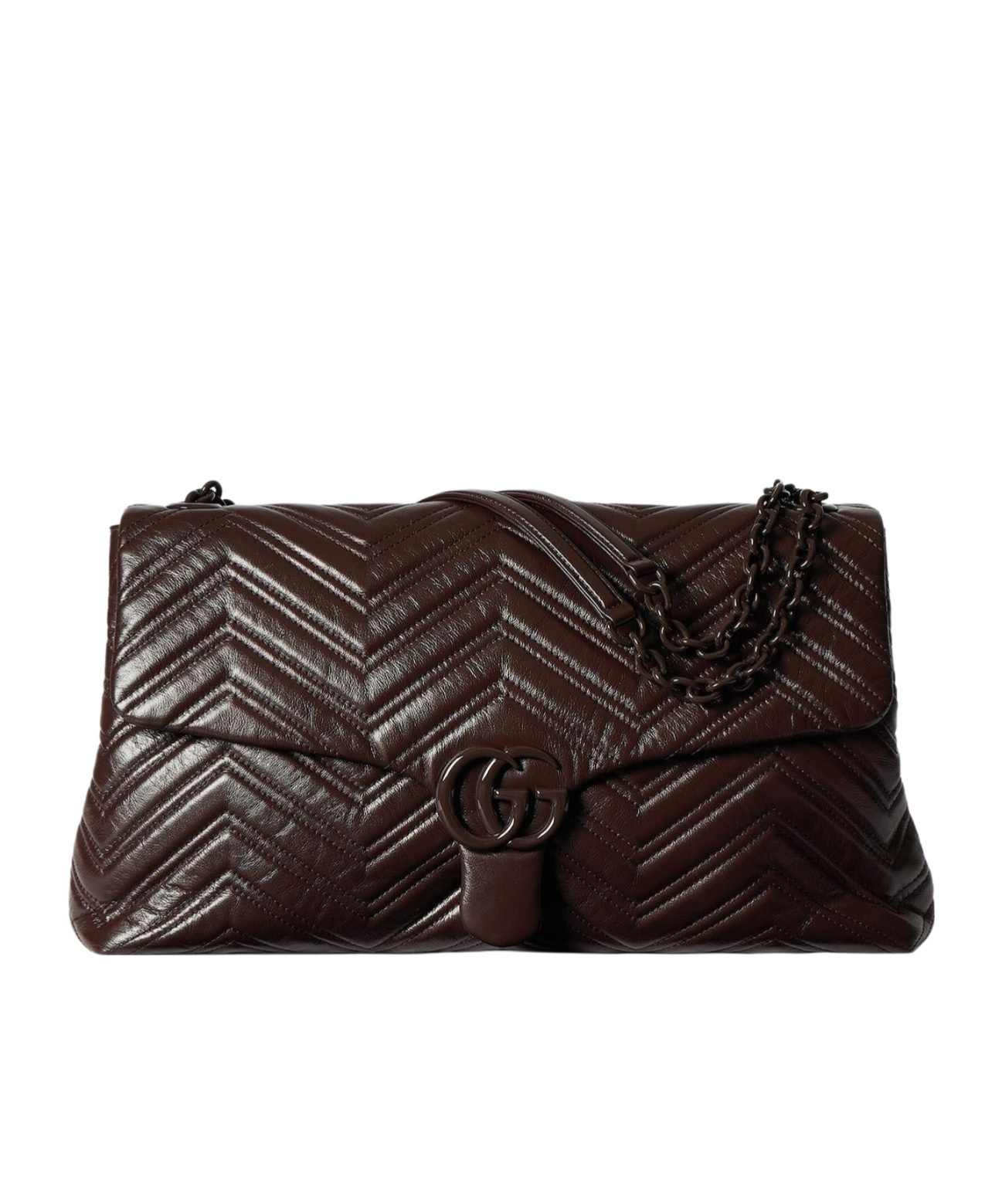 Gucci Gg Marmont Large Shoulder Bag In Brown