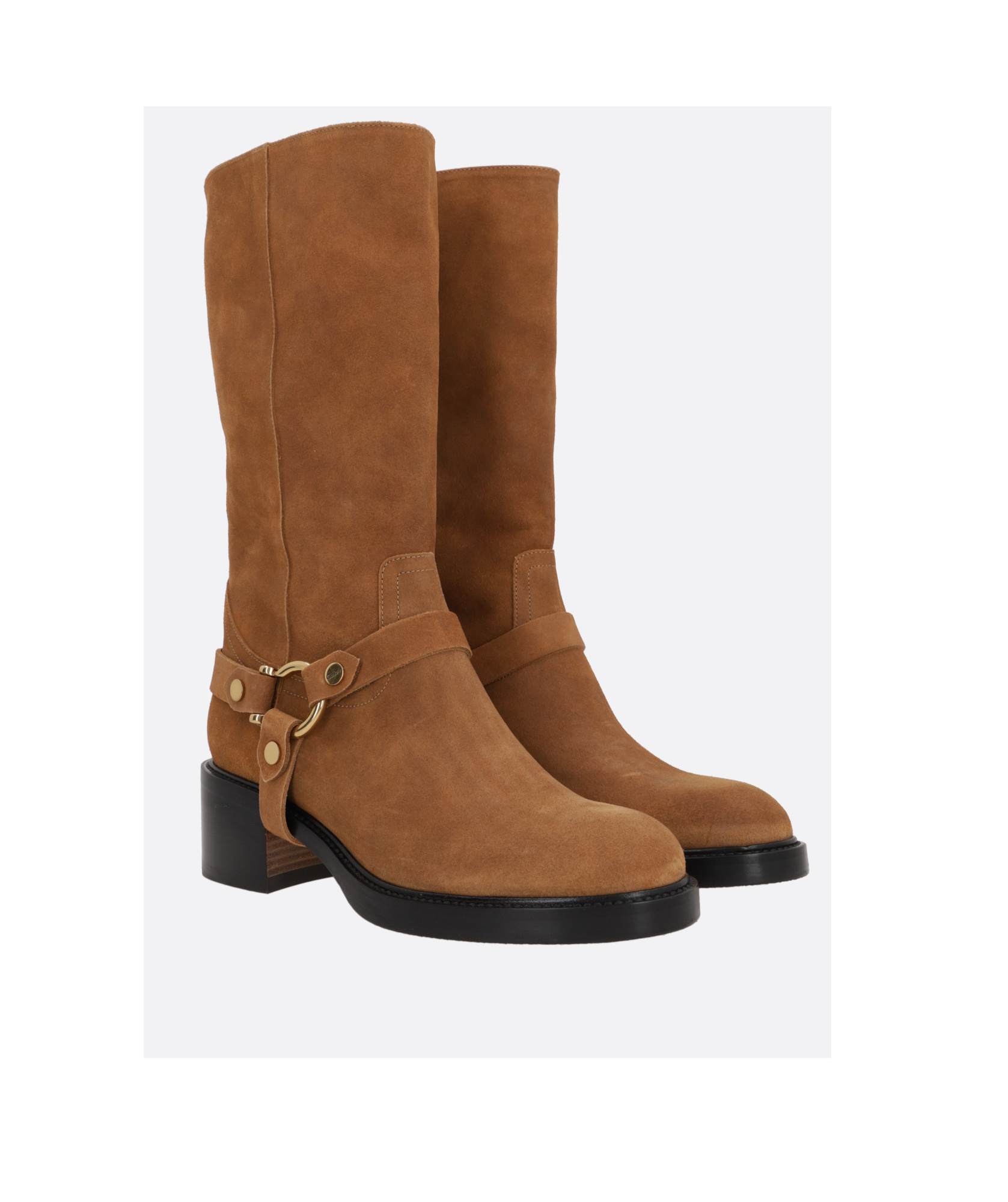 Chloé Dakota Buckled Suede Ankle Boots In Brown