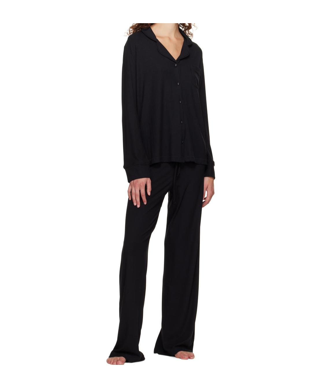 Skims Soft Lounge Pajamas Set In Black