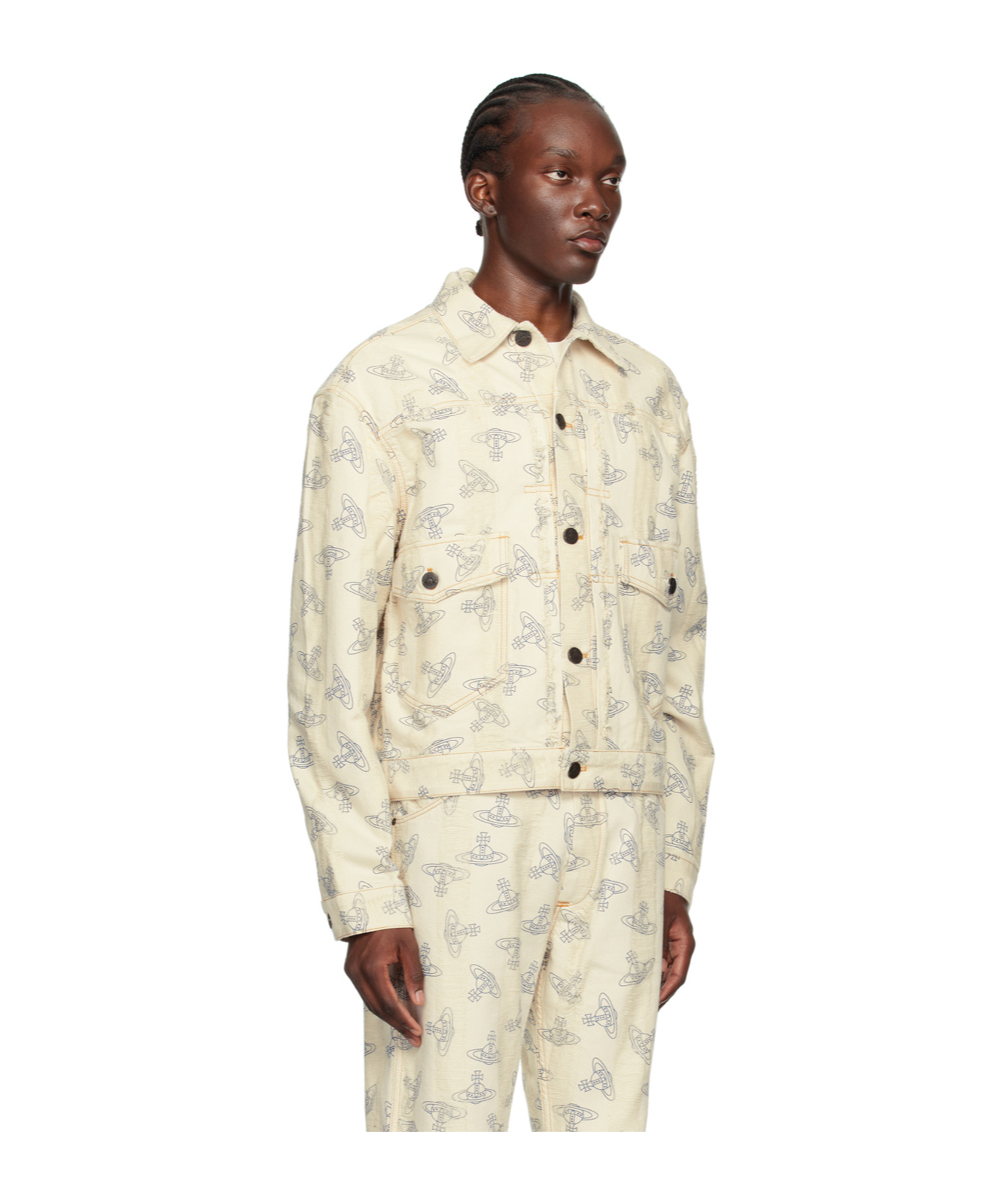 Vivienne Westwood Off-white Marlene Denim Jacket In Nude