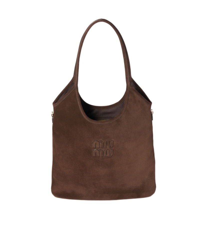 Miu Miu Ivy Suede Bag In Brown