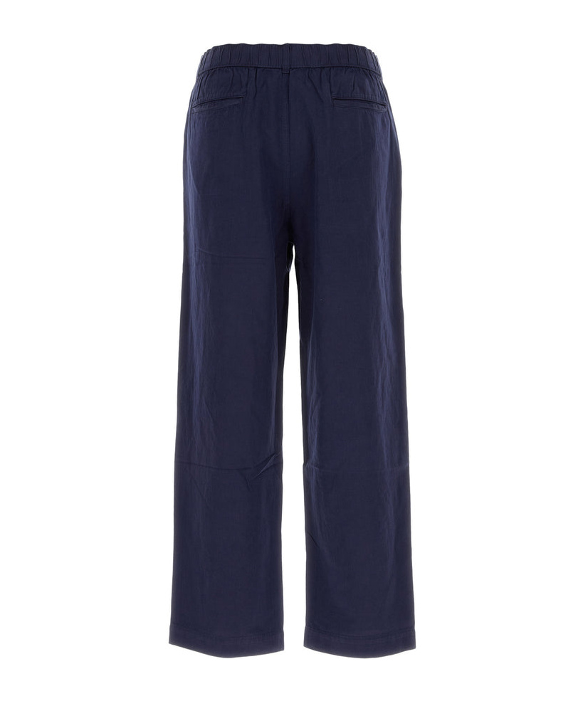Polo Ralph Lauren Pleated Trousers With Drawstring Waist In Navy