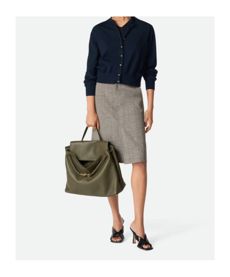 Bottega Veneta Large Ciao Ciao Intrecciato Leather Top Handle Bag In Green