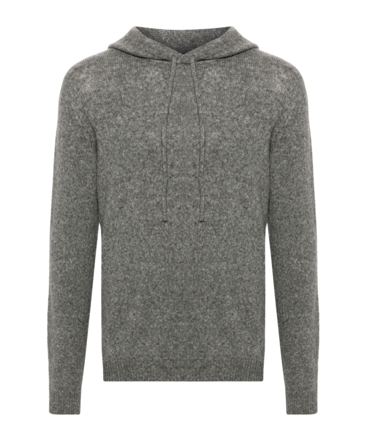 Roberto Collina Textured Knit Hooded Sweater In Medium Grey In Gray