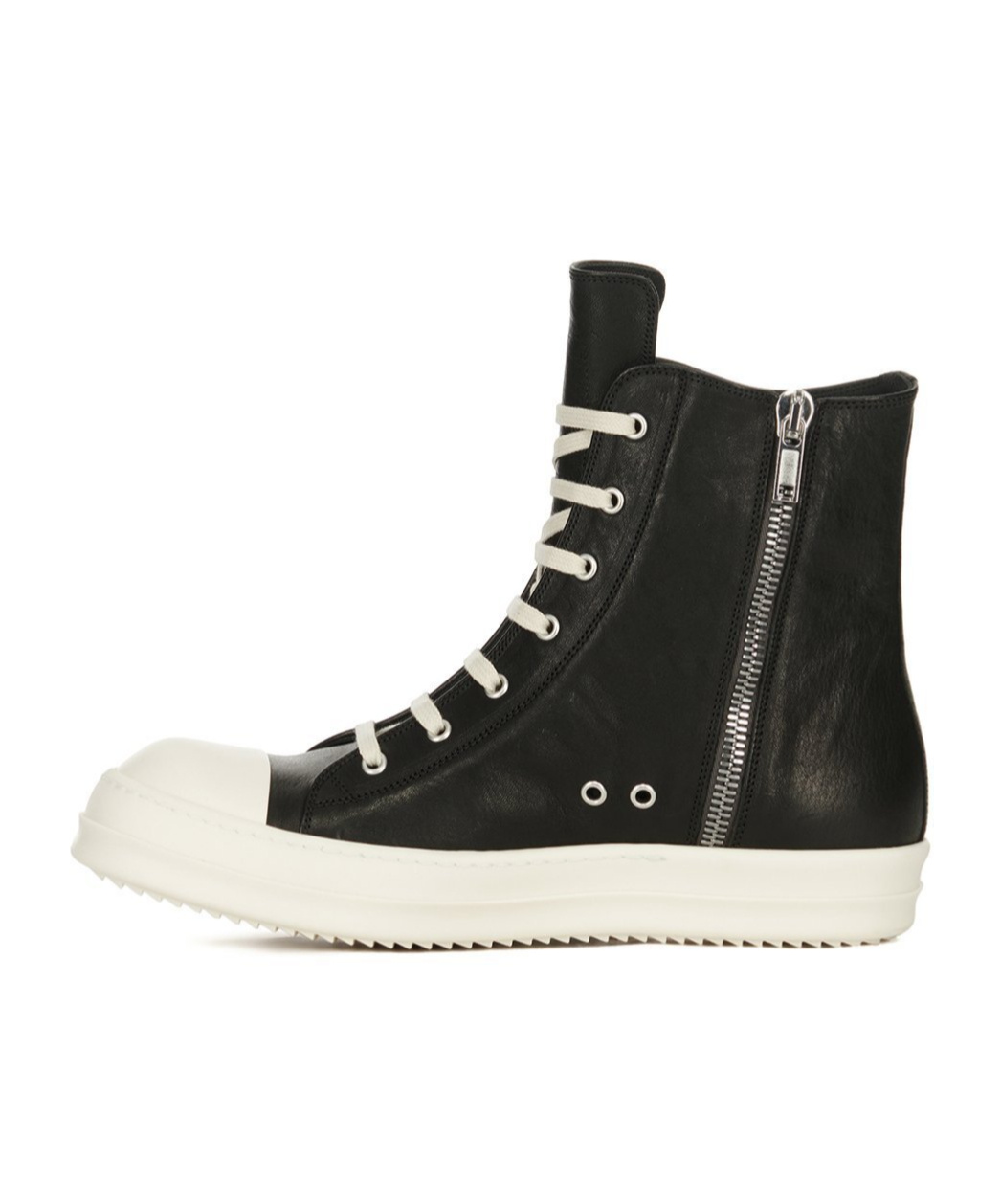 Rick Owens Leather Sneakers In Black