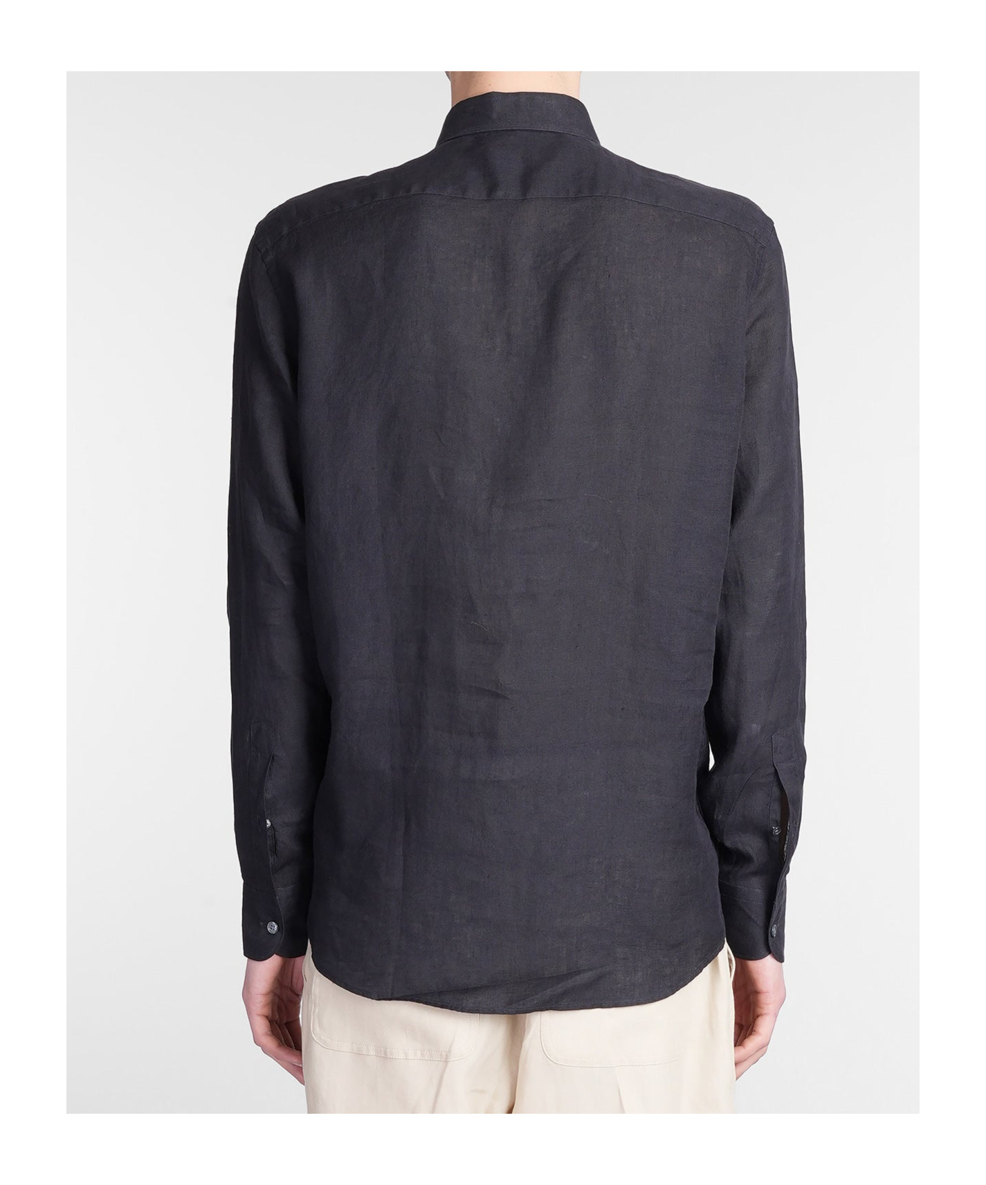 Shop Zegna Linen Shirt In Black