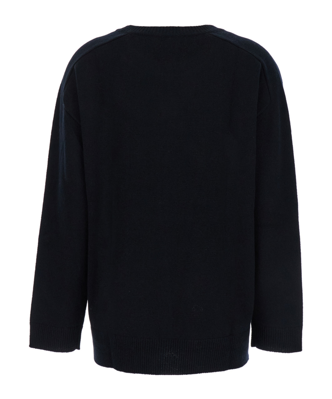 P.a.r.o.s.h Black Crewneck Sweater With Asymmetric Hem In Wool And Cashmere Woman In Black