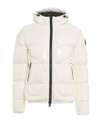 Herno Shiny Padded Down Jacket With Hood And Elasticated Cuffs In White