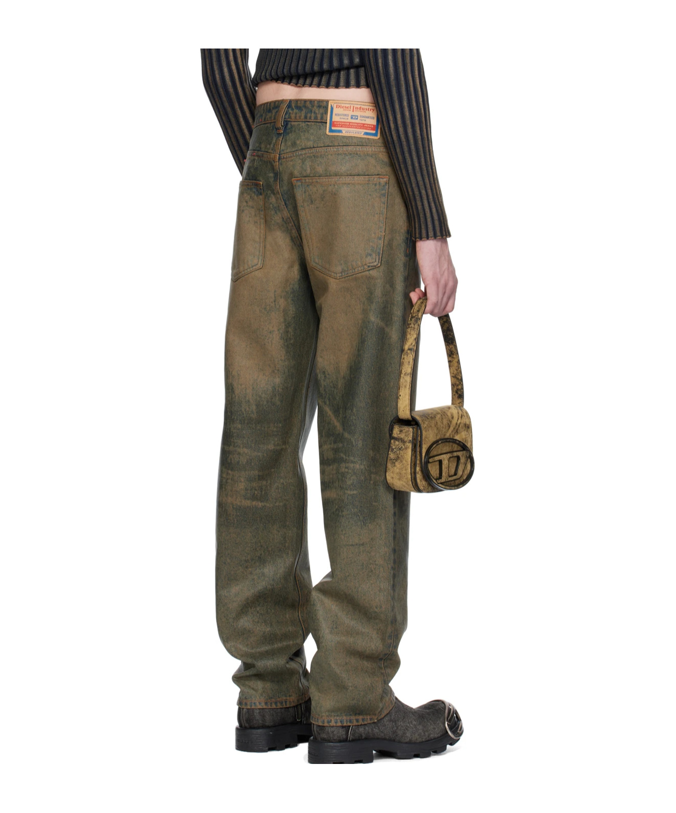 Diesel Belt Loop Side Pocket Jeans In Green