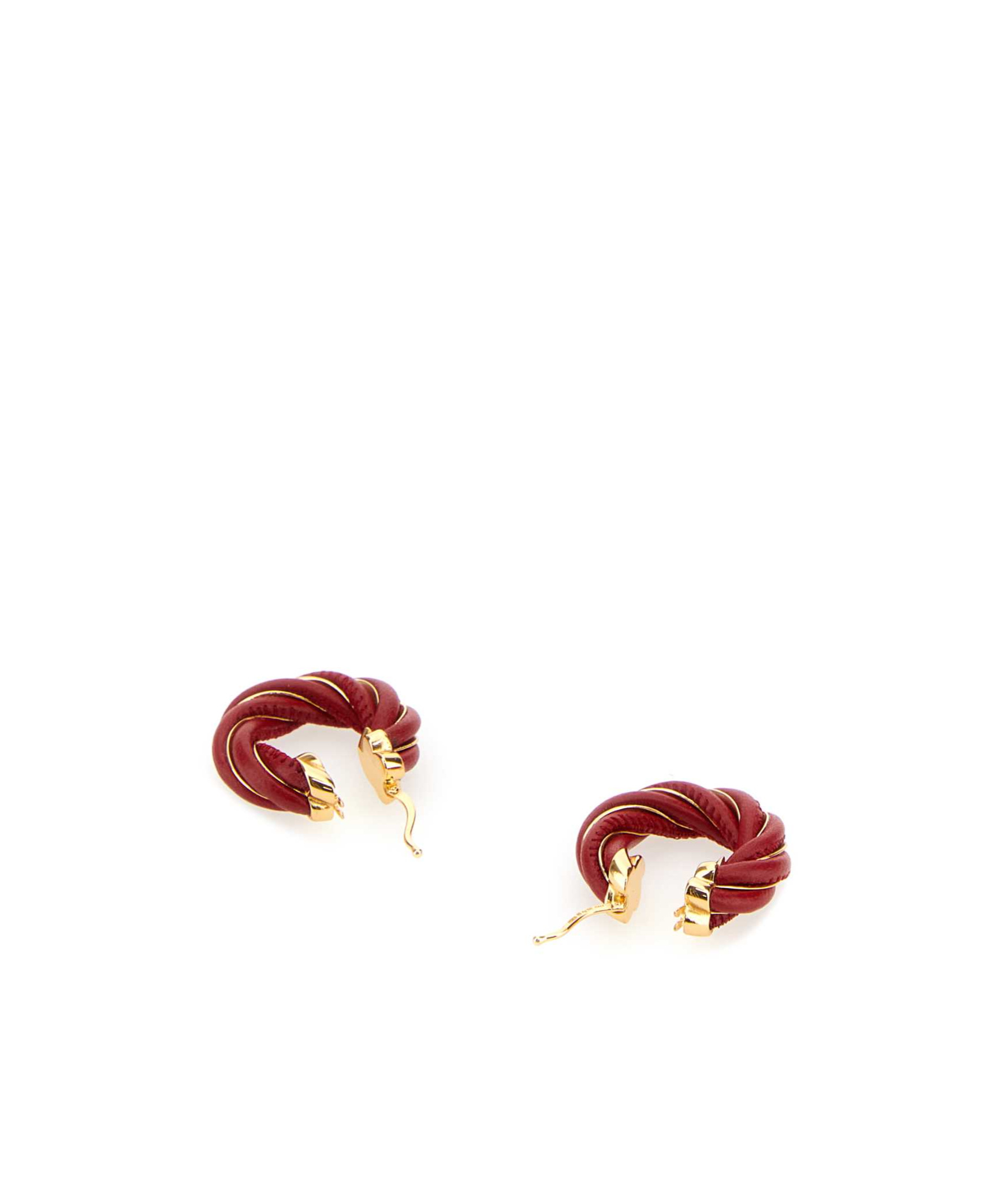 Bottega Veneta Red Twist Earrings In Red