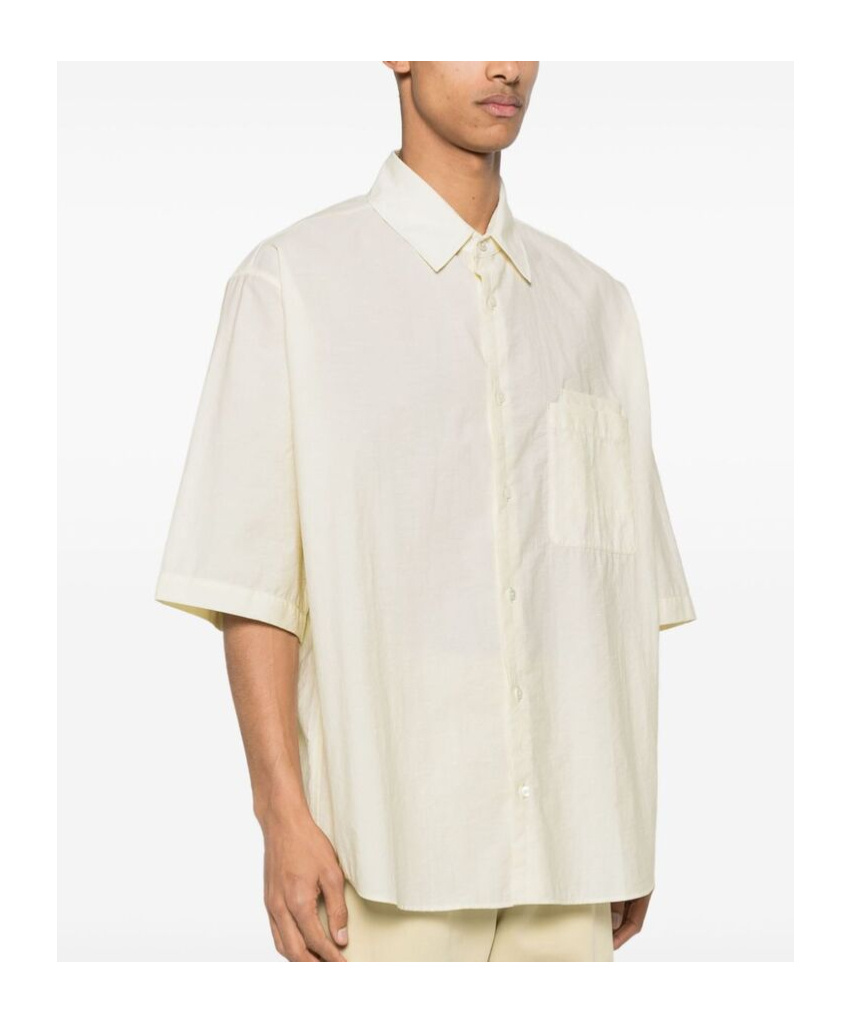 Lemaire Short Sleeved Buttoned Shirt In White