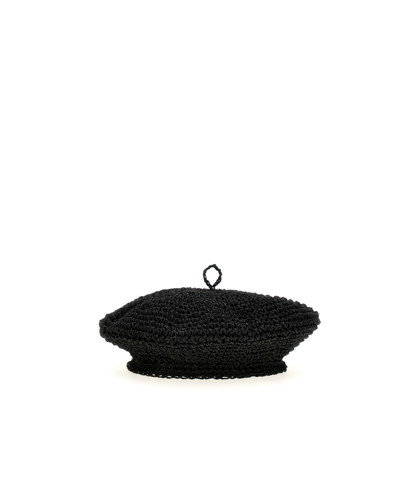 Borsalino Basco Crochet Beret In Black