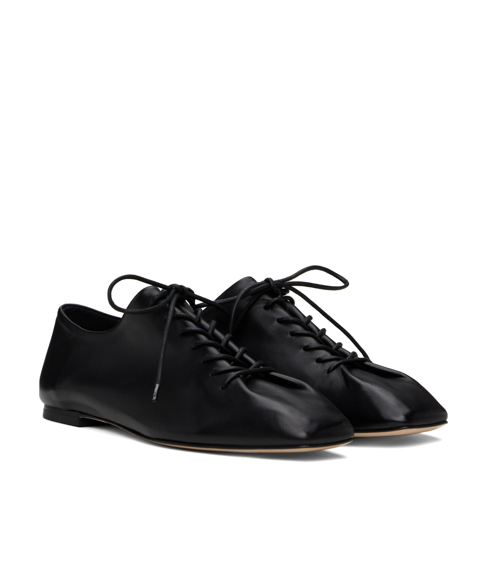 Shop Aeyde Leather Oxford Shoes In Black