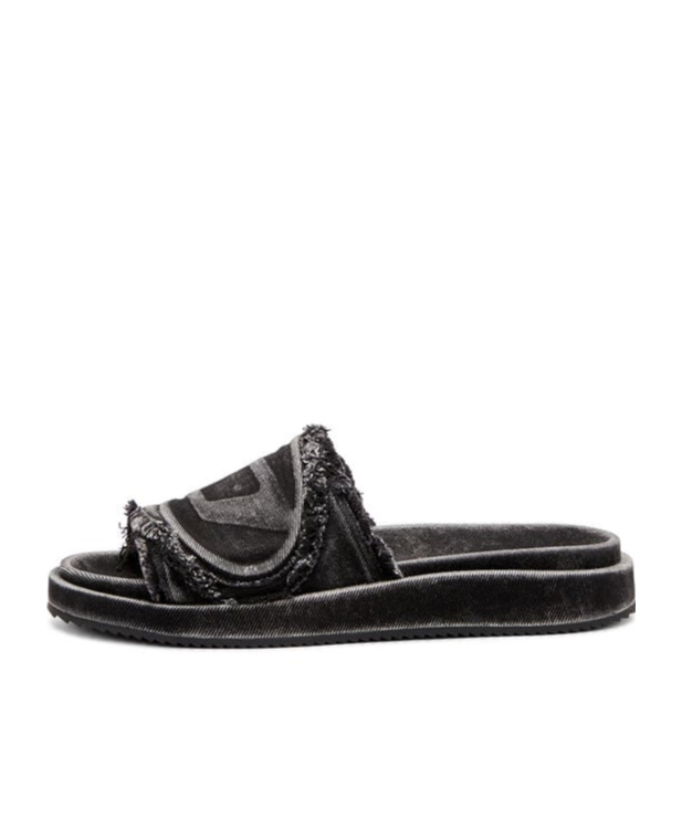 Diesel Black Sa-slide D Oval Sandals In Black