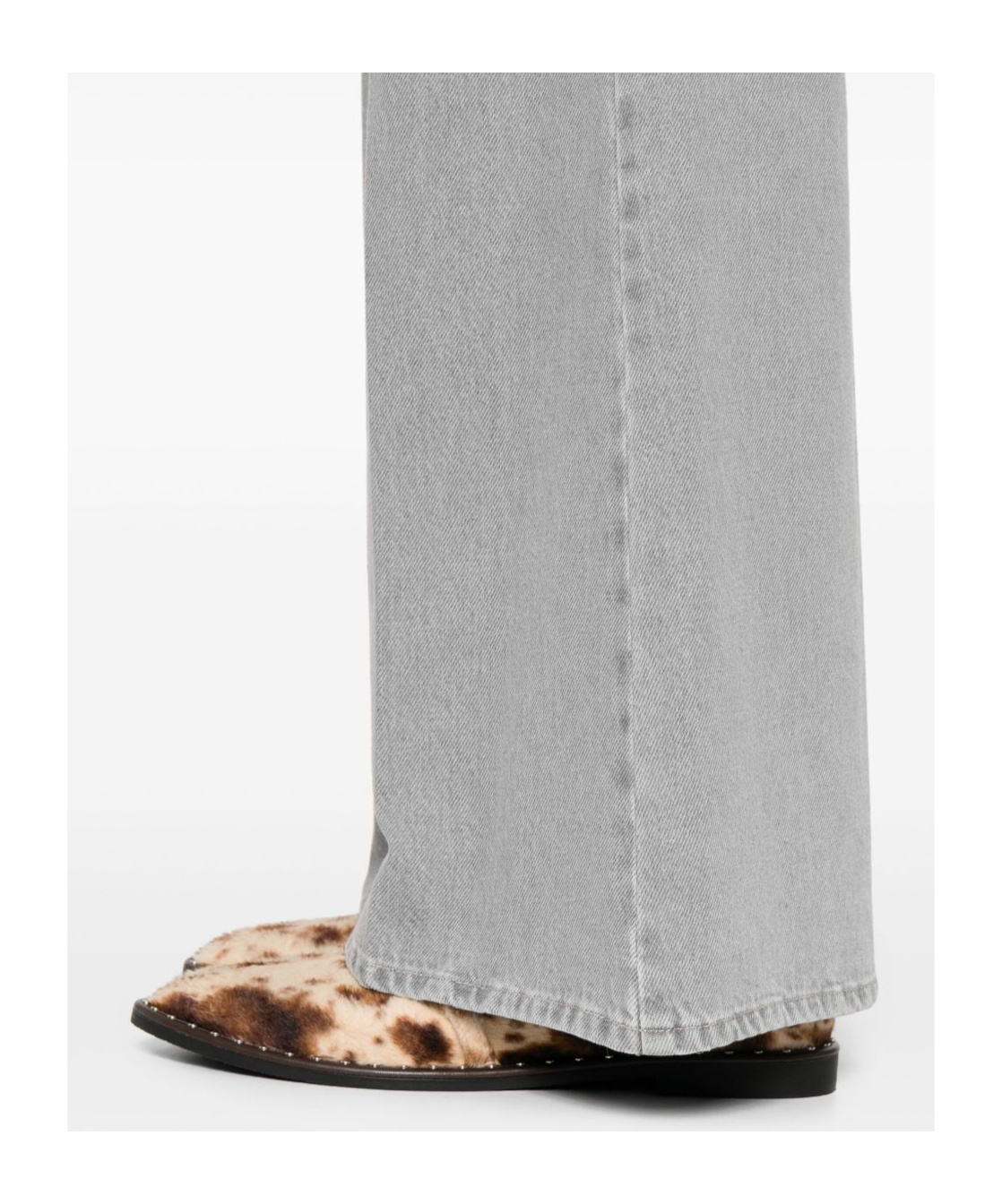 Forte Forte Wide-leg Denim Trousers Five Pockets In Gray