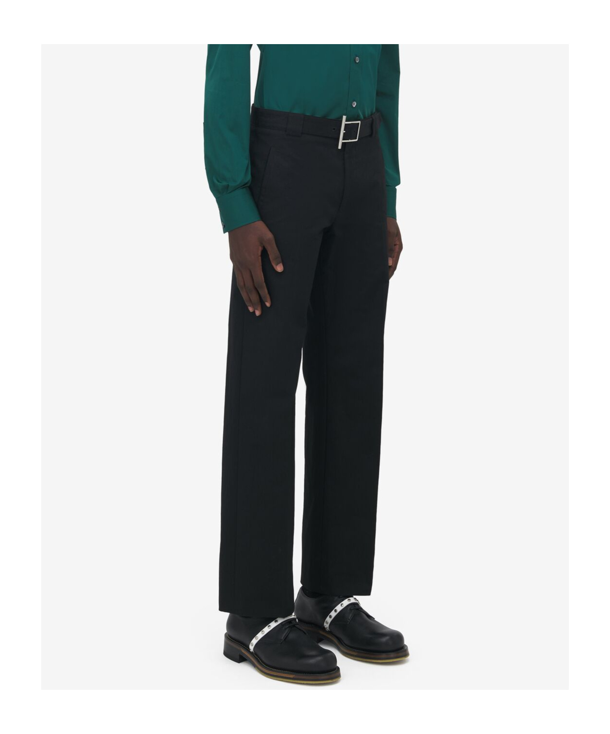 Alexander Mcqueen Men Bar Belttrousers In Black