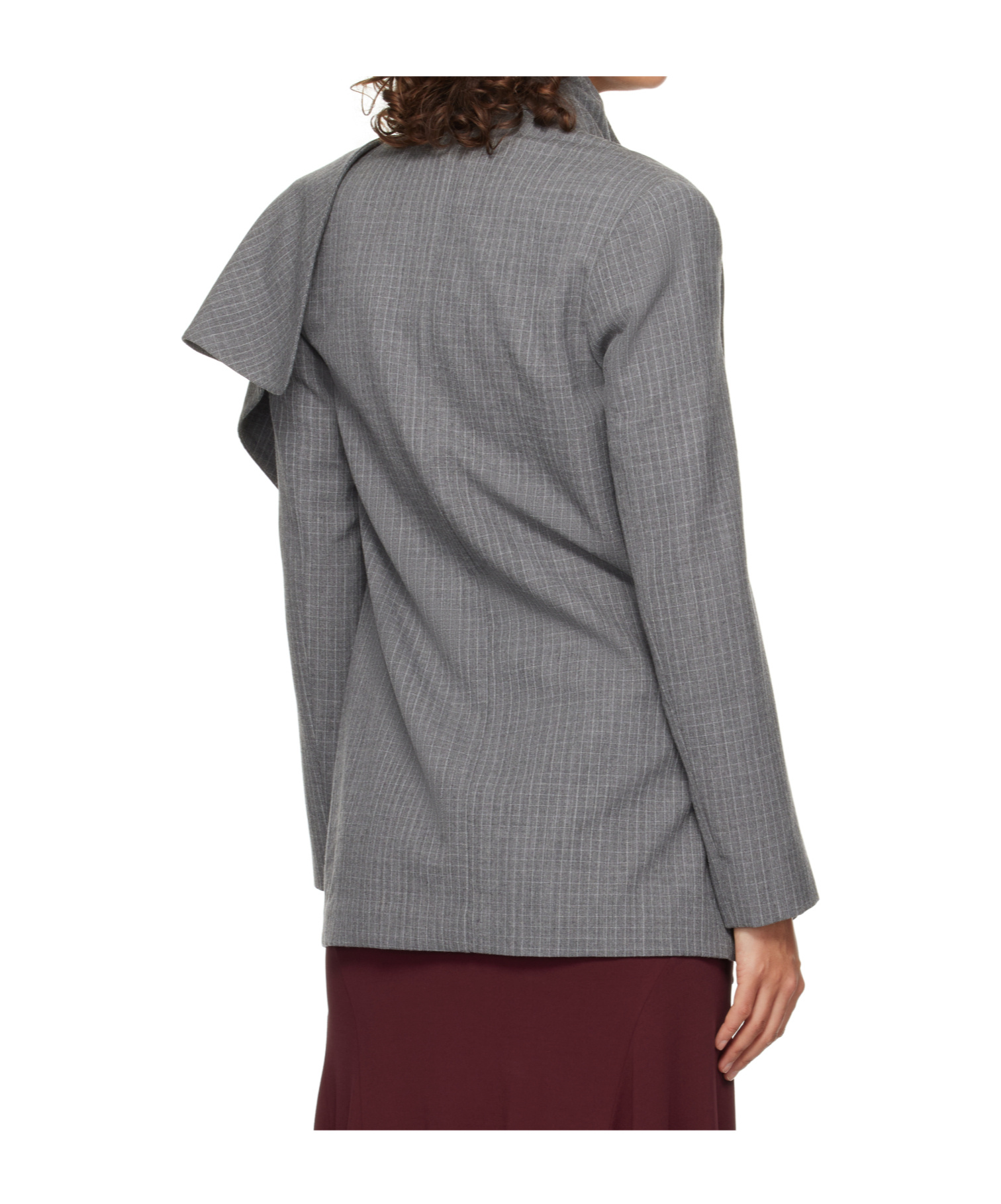 Tove Ren Pinstripe Drape Jacket In Gray