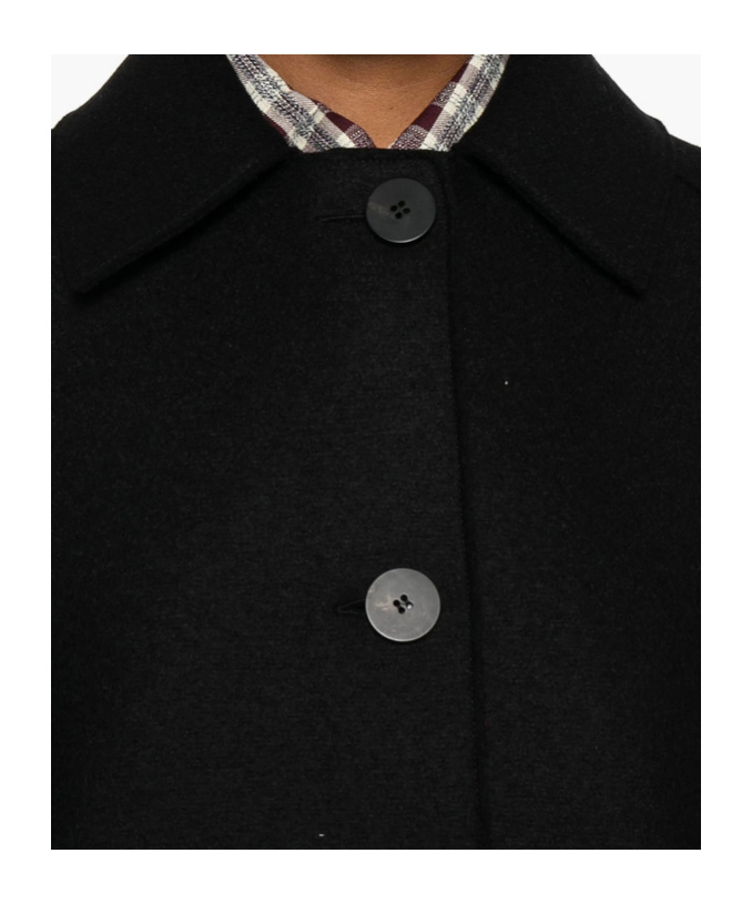 Harris Wharf London Balmacaan Button-front Raglan-sleeve Coat In Black