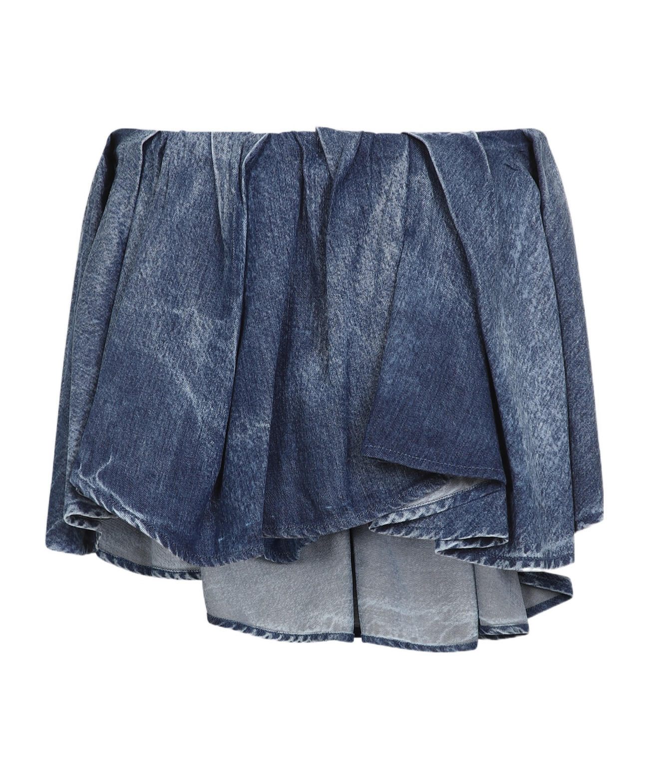 Shop Diesel Asymmetric Denim Skirt In Blue