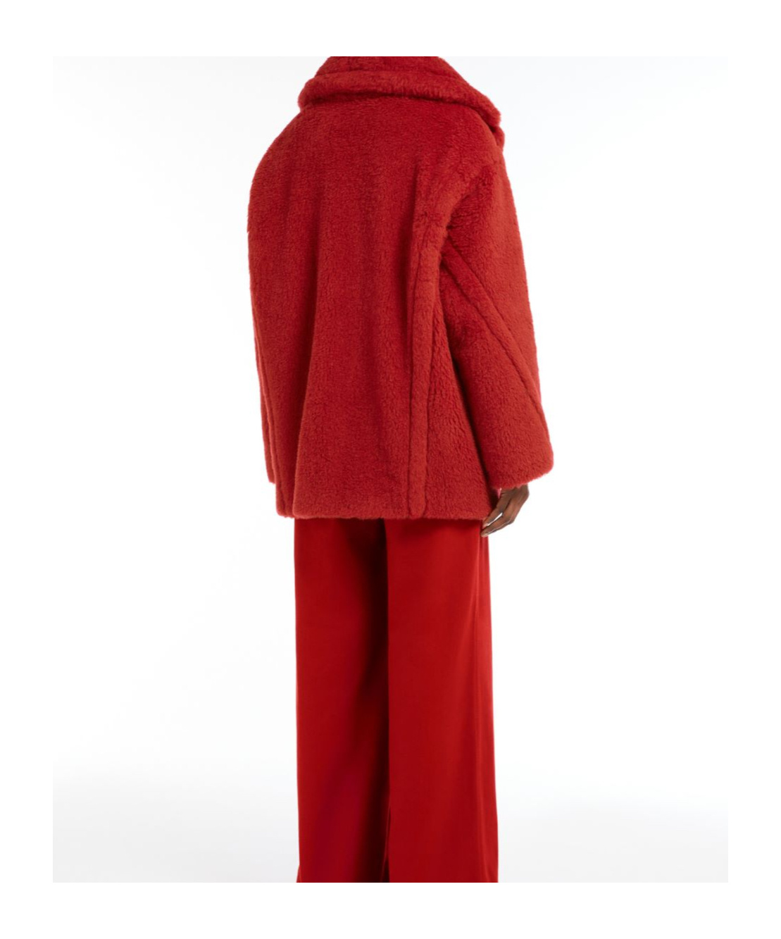 Max Mara Maxmara Frais Short Teddy Bear Icon Coat In Red