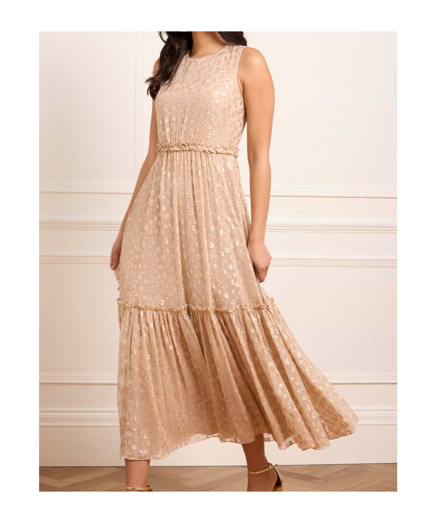 Needle & Thread Cape Dress In Nude