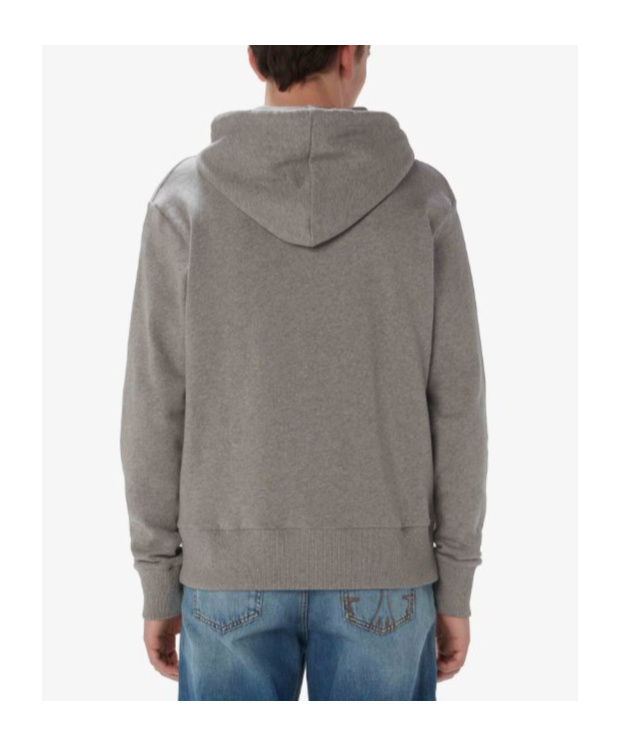 Jw Anderson Cat Print Hoodie Mid Grey Melange In Gray