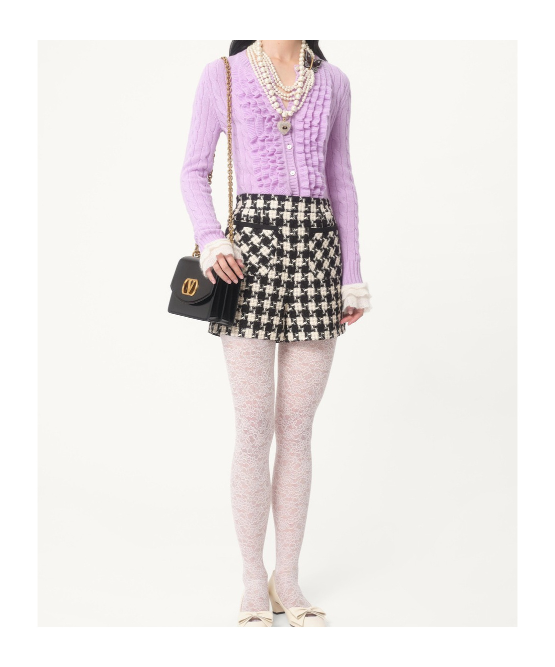 Valentino Wollcardigan Frau Lila Xs In Purple