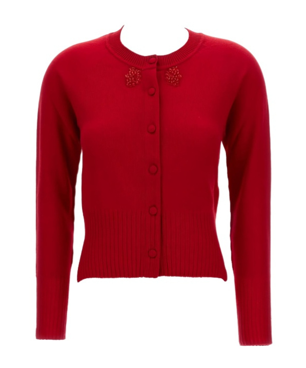 Simone Rocha Embellished Cardigan In Red