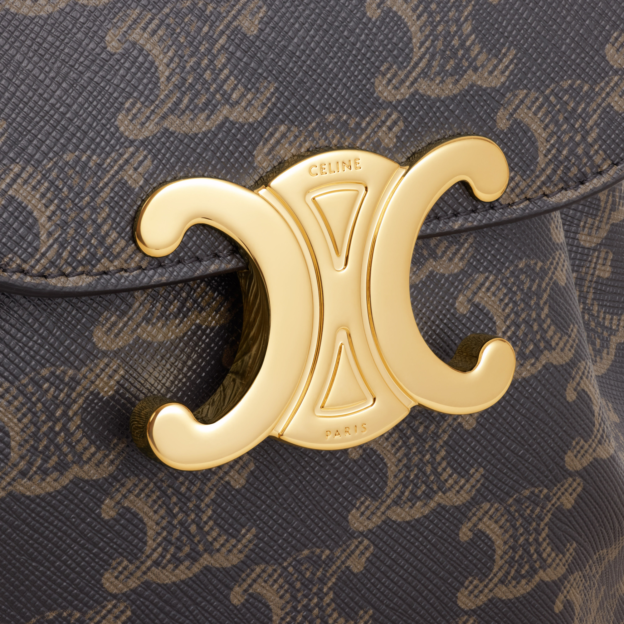 Celine Bonnie Logo Printed Backpack In Brown