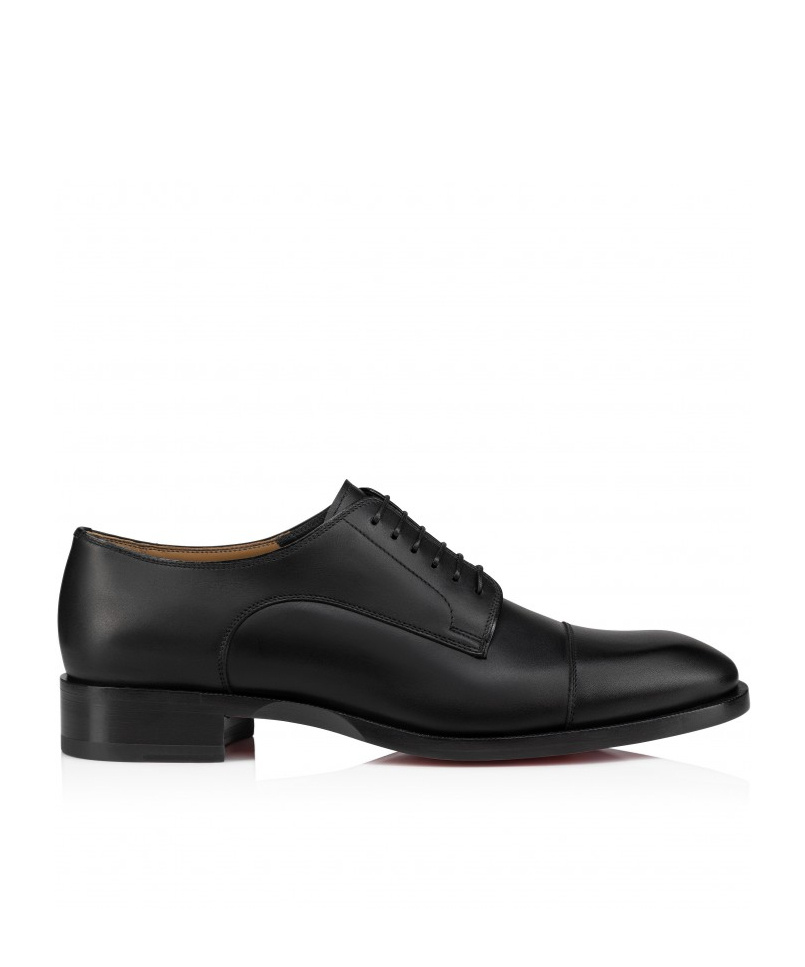 Christian Louboutin Cortomale Leather Derby Shoes In Black