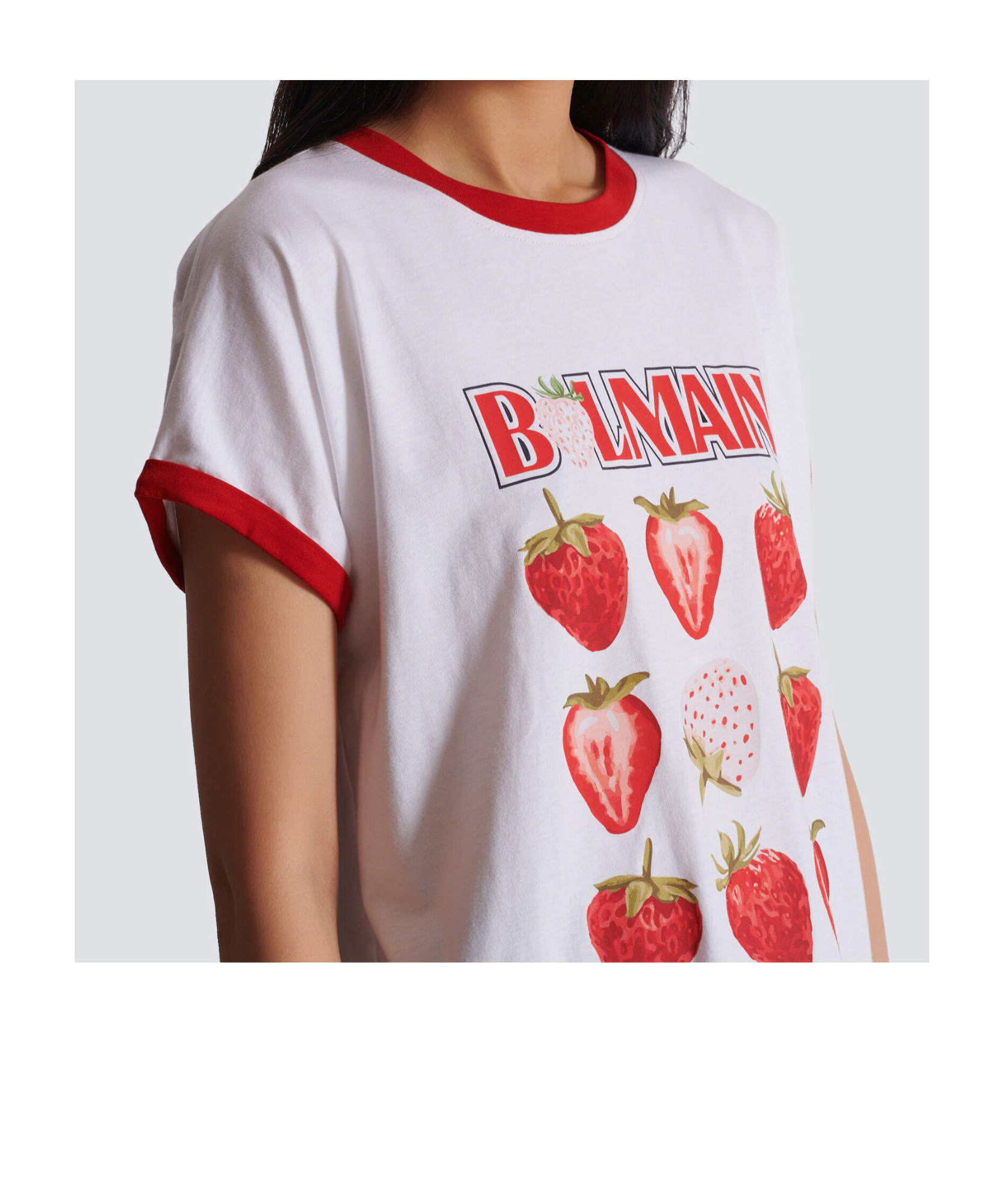 Balmain Maxi Monogram Graphic Print T-shirt In White