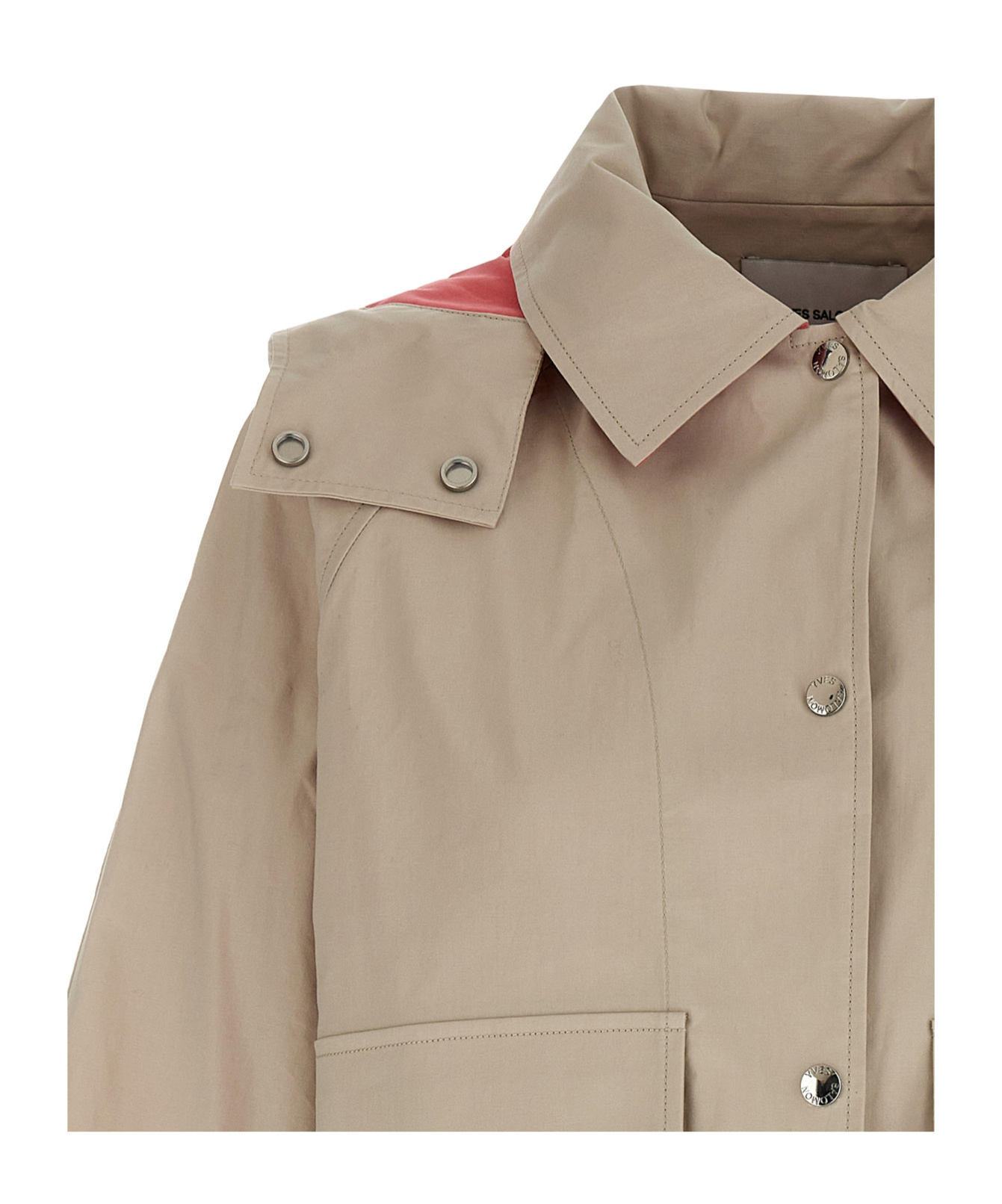 Shop Yves Salomon Long-sleeved Casual Jacket In Nude