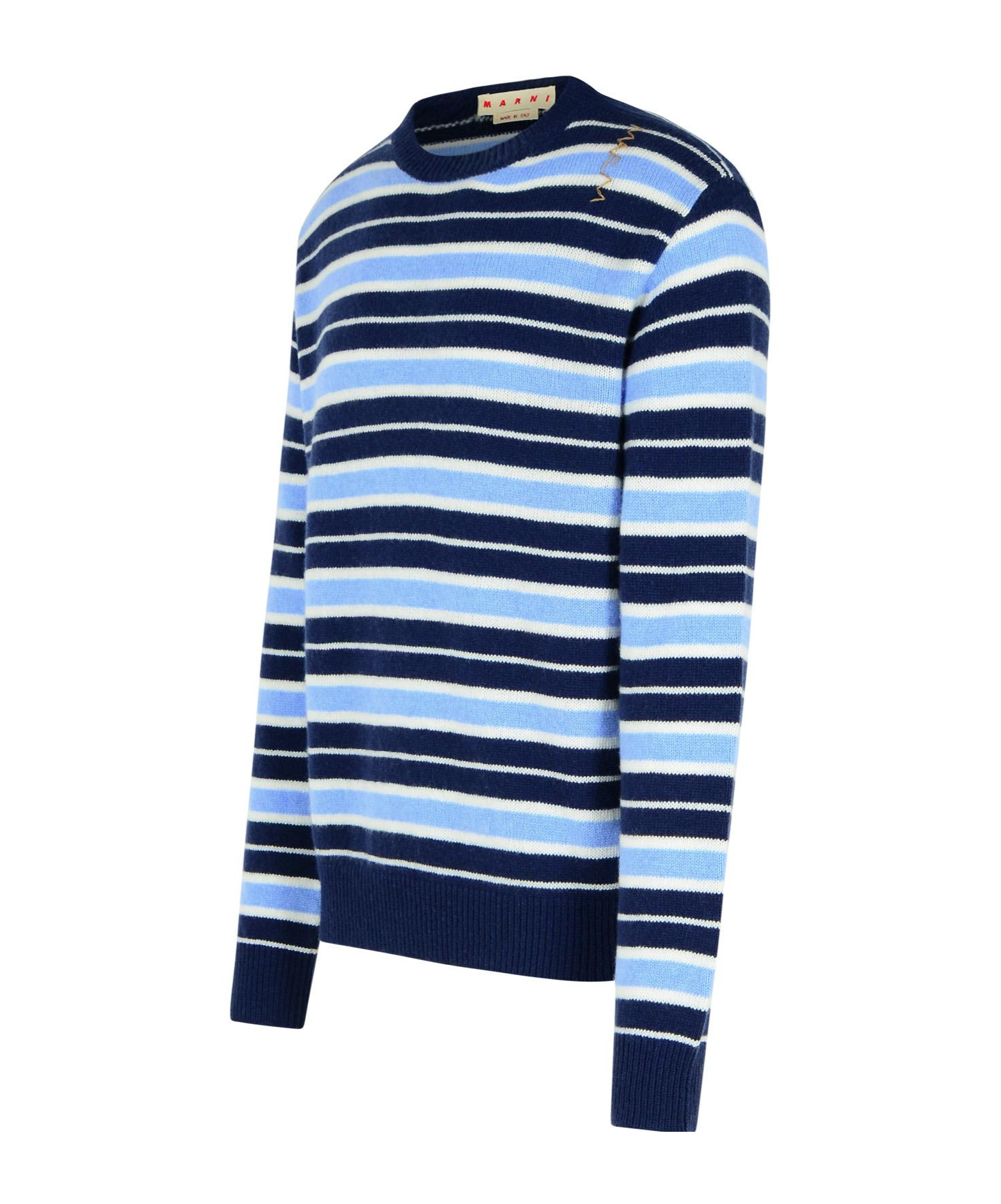 Marni Blue Virgin Wool Blend Sweatshirt Men In Blue