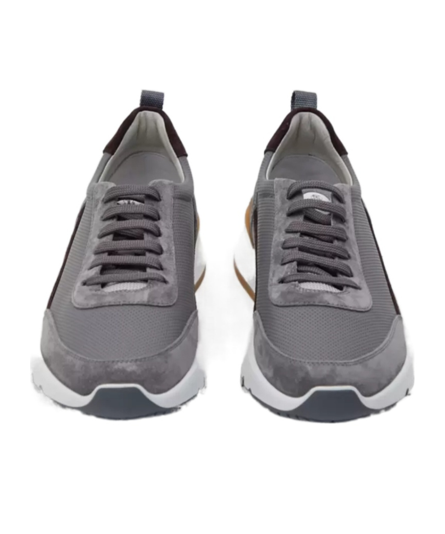 Brunello Cucinelli Laced Sneakers In Gray