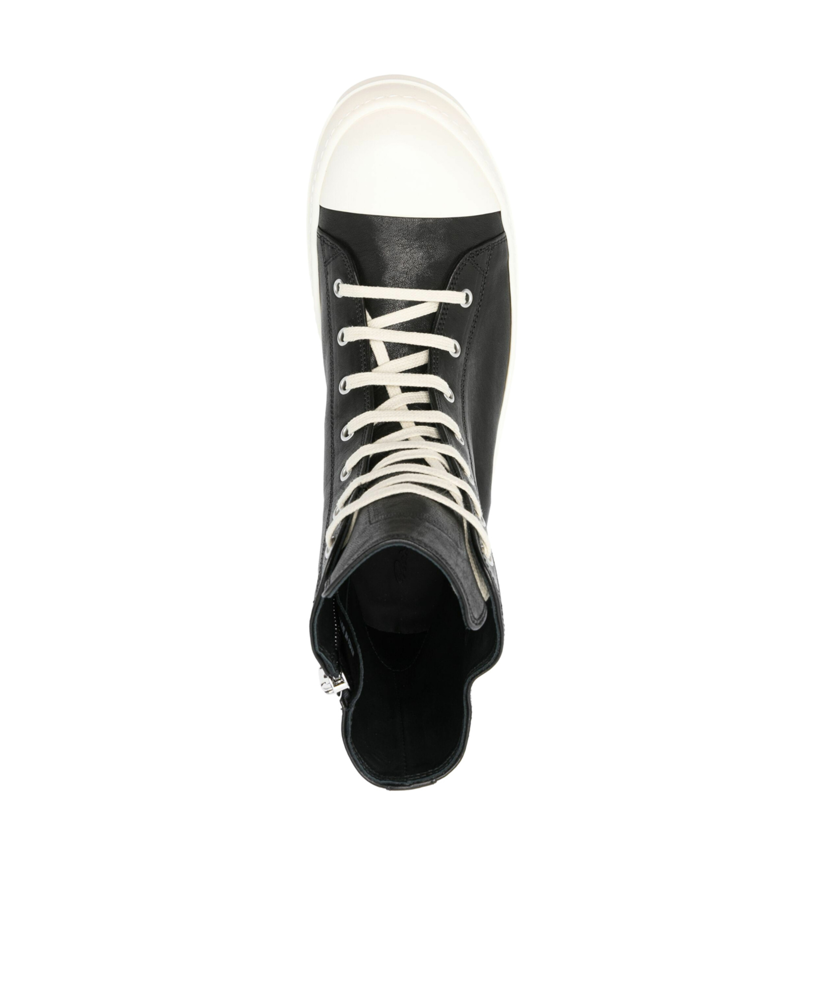 Rick Owens Hollywood Leather High Top Sneaker In Black