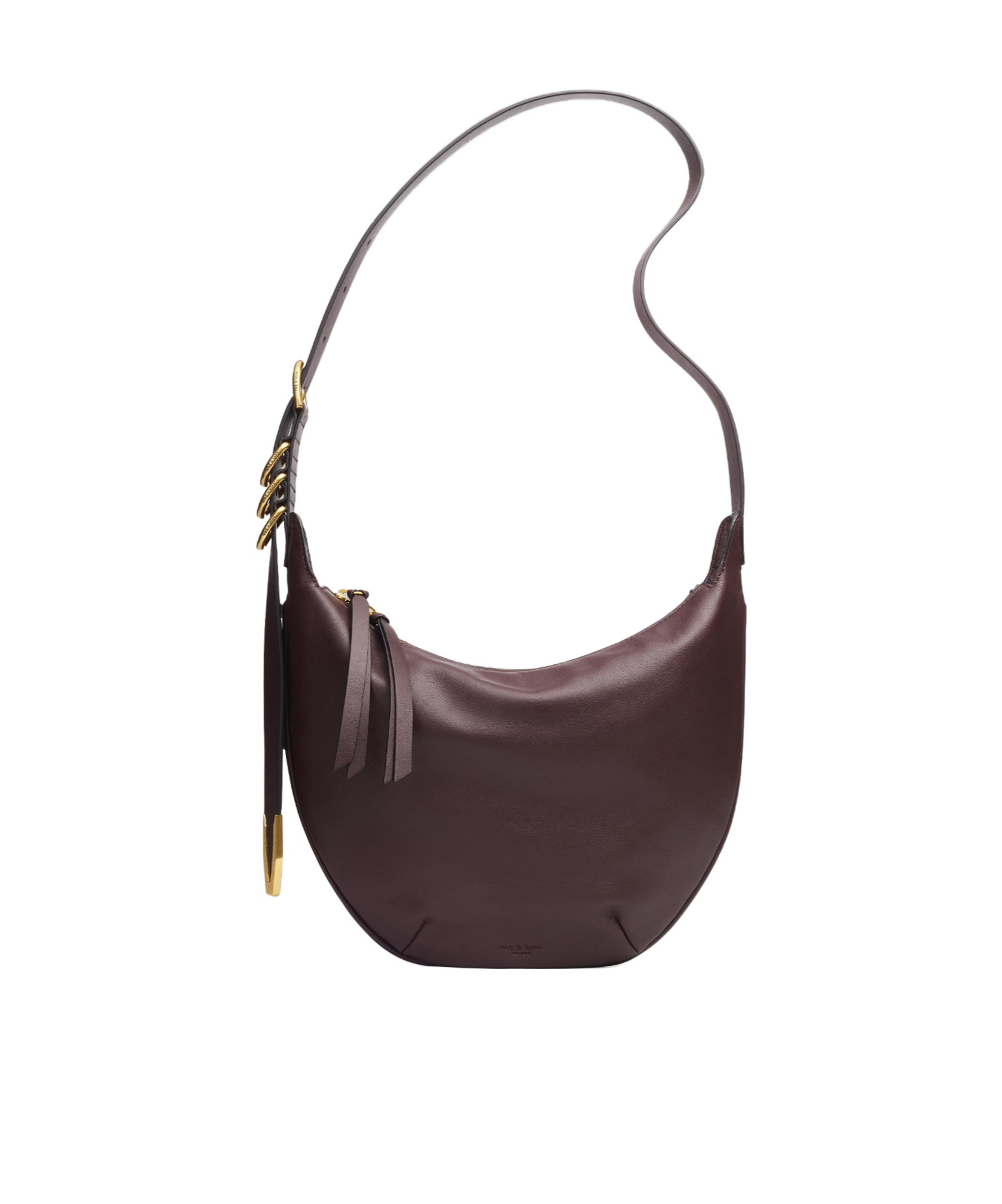 Rag & Bone Zippered Shoulder Bag In Dark Brown
