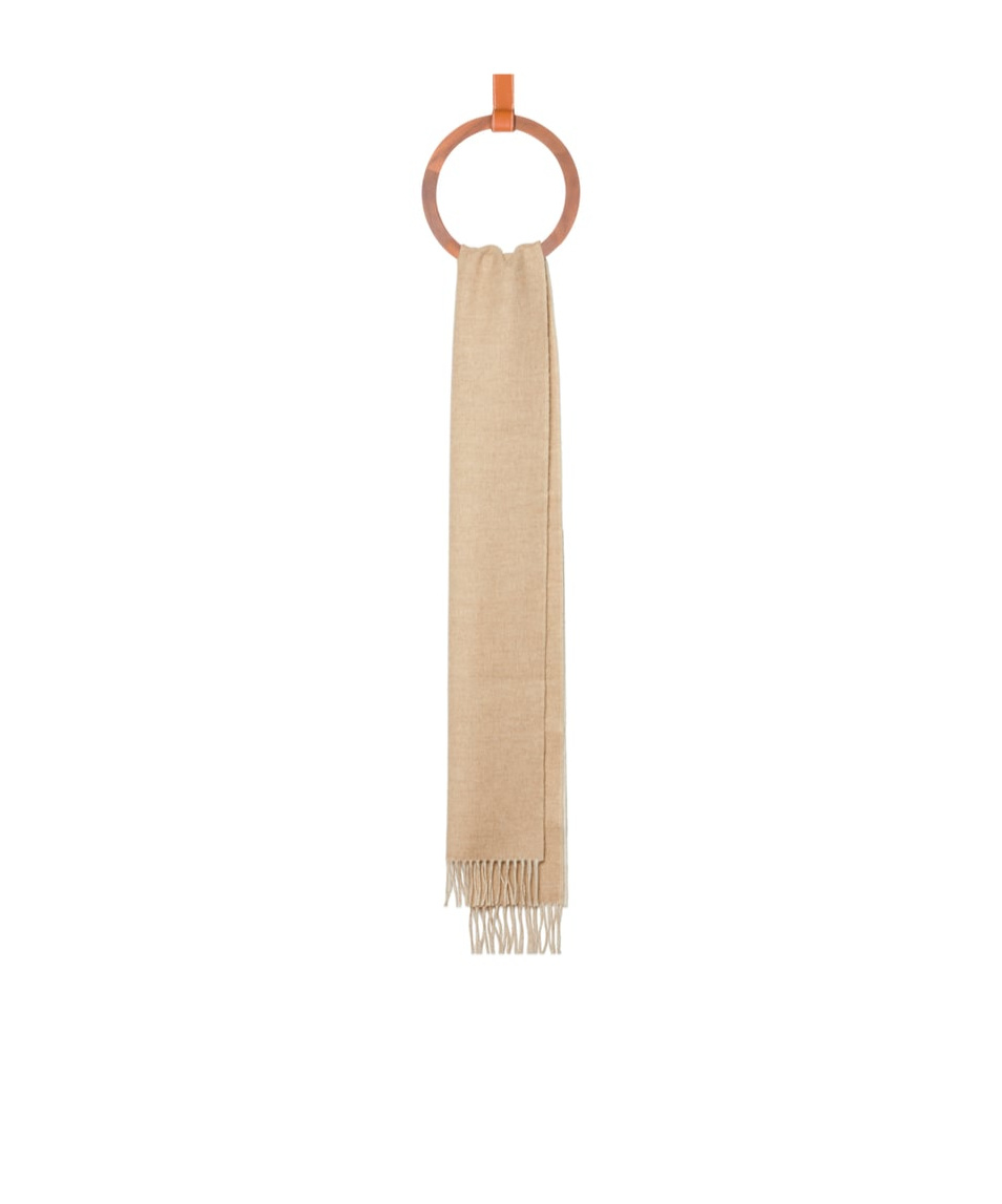 Shop Loewe Scarf In Wool And Cashmere In White