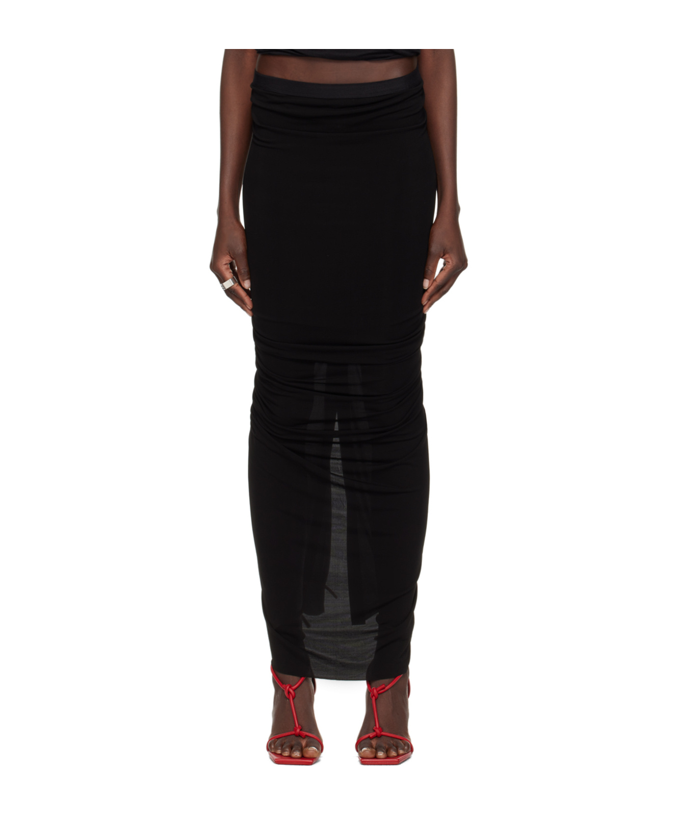 Rick Owens Shrimp Asymmetric Skirt In Black
