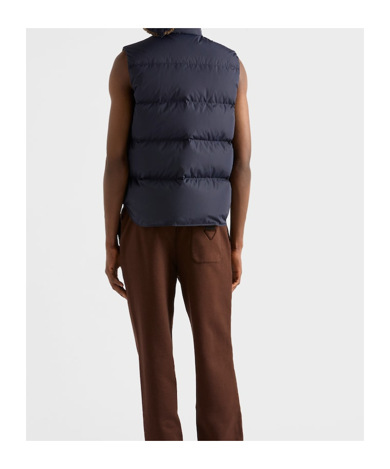 Prada Re-nylon Sleeveless Down Jacket In Blue