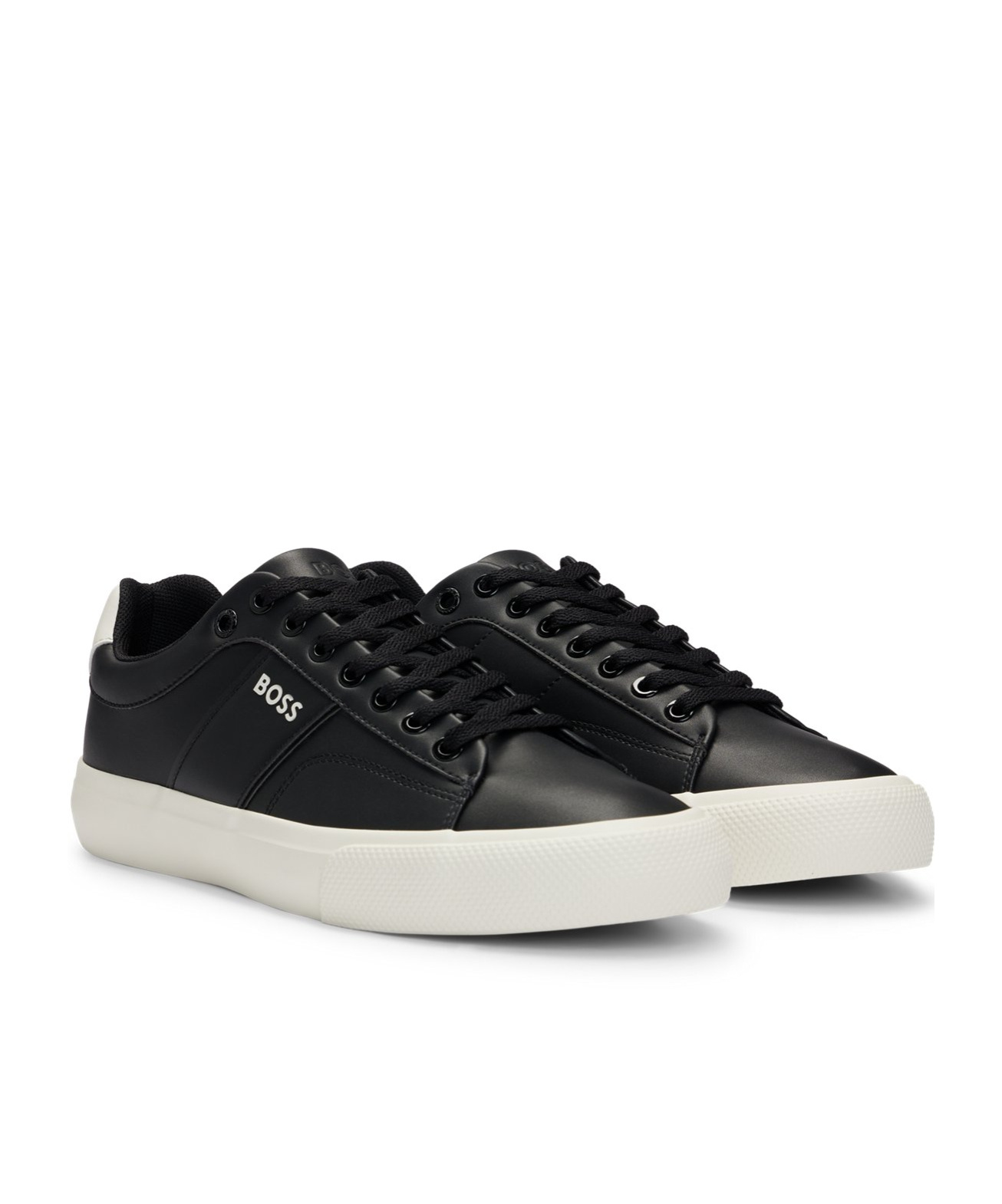Hugo Boss Round Head Low-cut Casual Shoes In Black