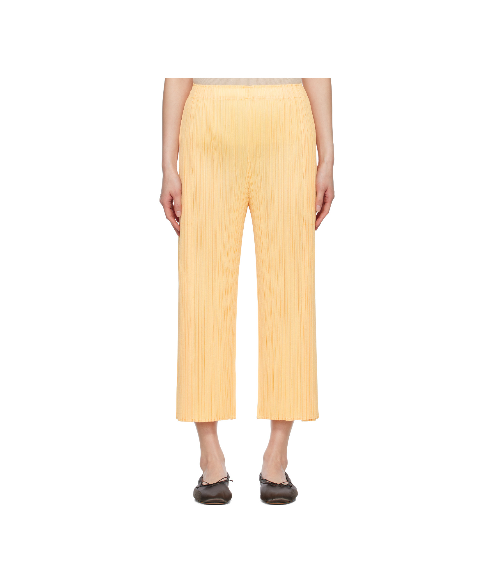 Issey Miyake Beige Monthly Colors August Trousers In Apricot