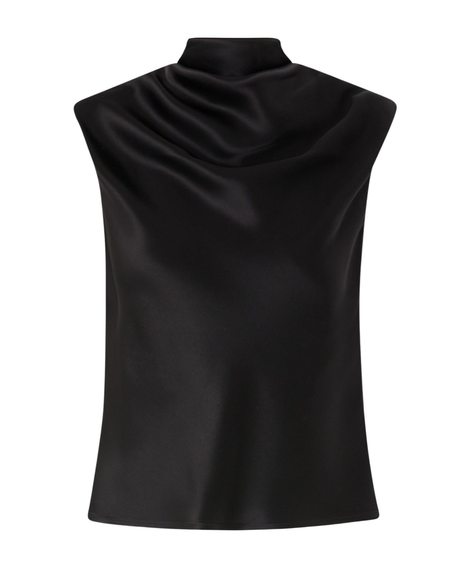 Pinko Draped-detail Sleeveless Blouse In Black