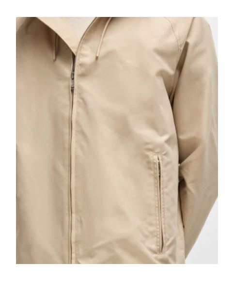 Hugo Boss Hooded Casual Jacket In Nude