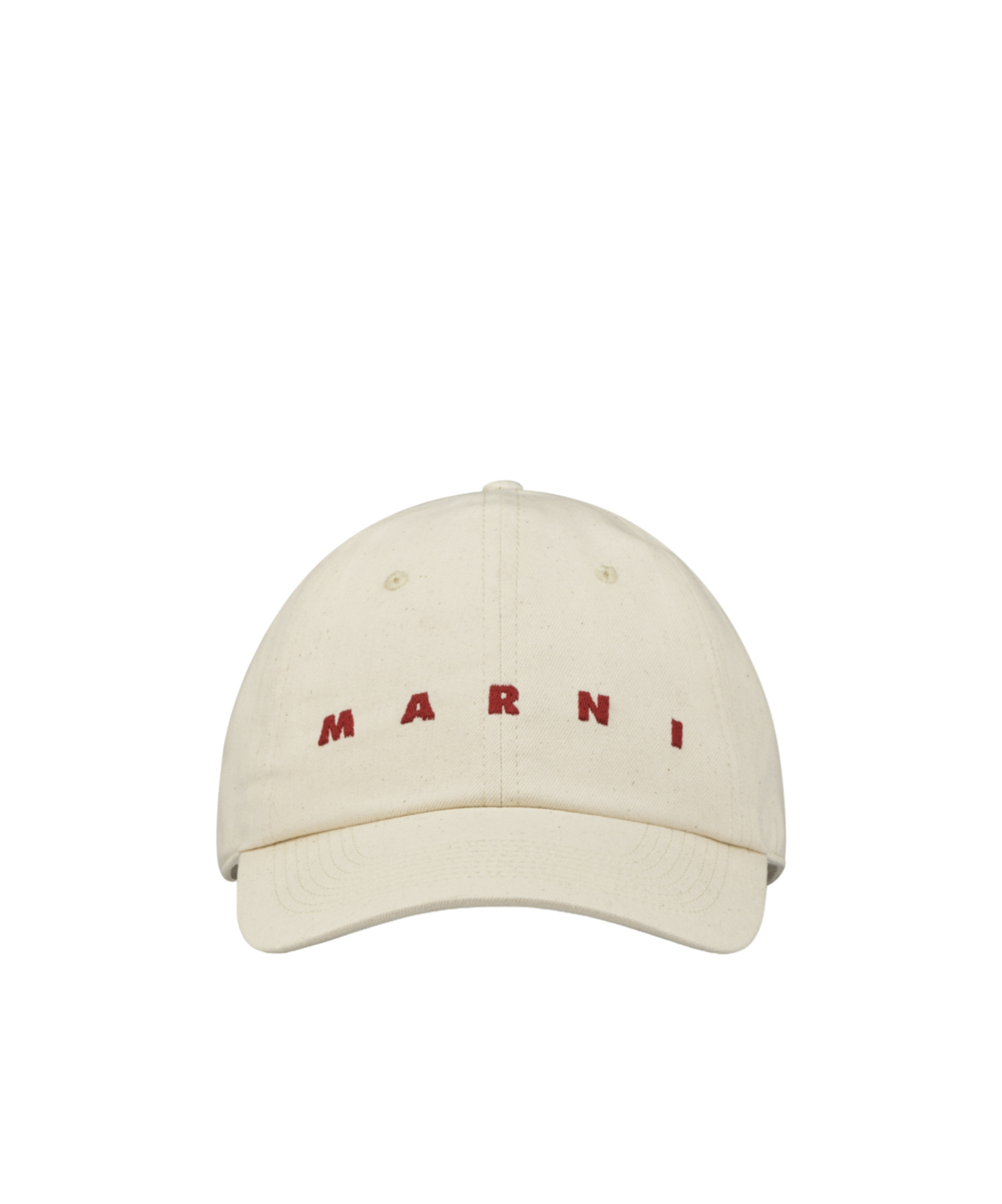 Marni Ivory Logo Baseball Cap In White
