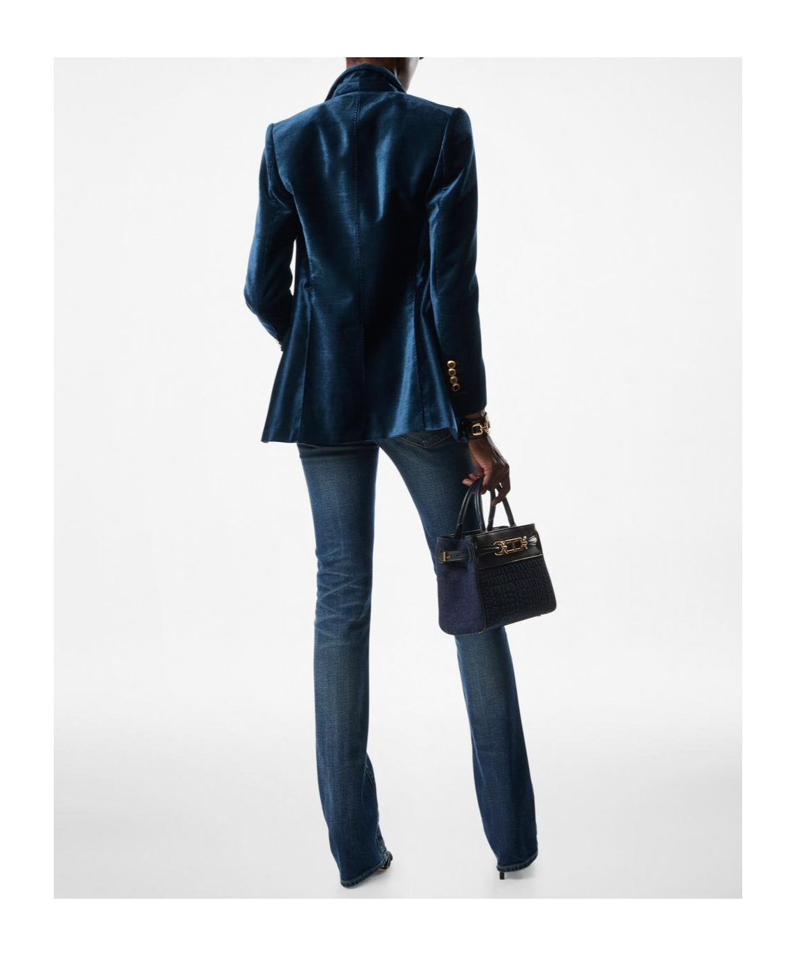 Tom Ford Velvet Double-breasted Blazer In Black