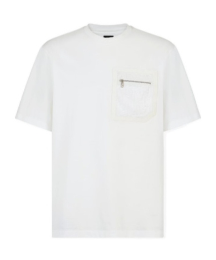 Fendi Ff Chest Pocket Cotton T-shirt In White