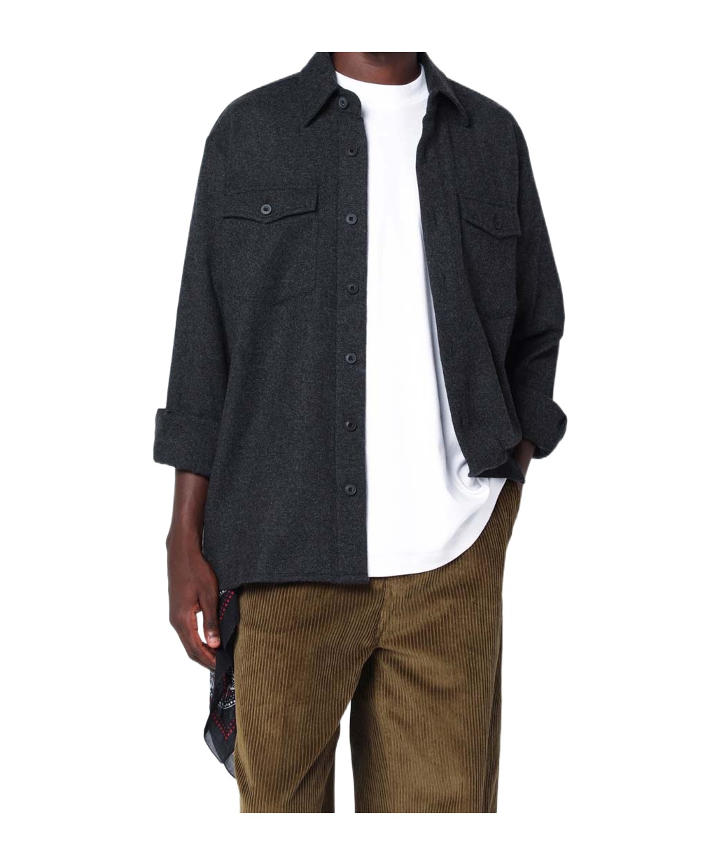 Destin Surl Wool Shirt In Gray