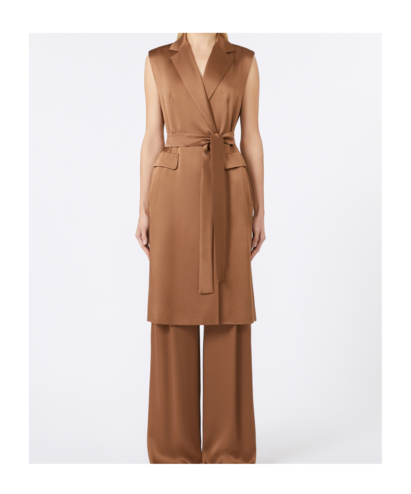 Max Mara Envers Satin Sleeveless Jacket
