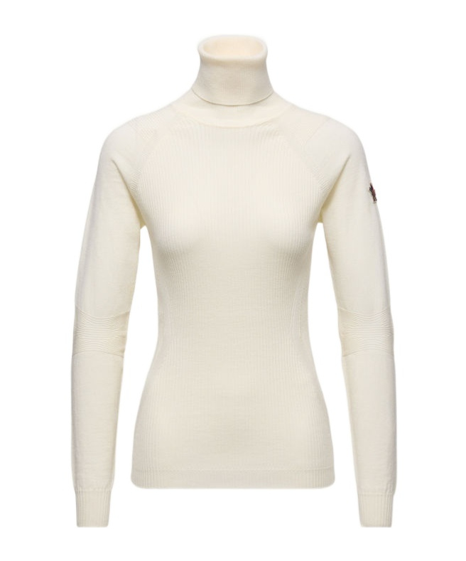 Moncler Wool Blend Turtleneck Sweater In White